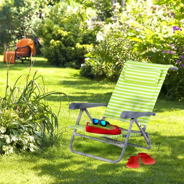 Strandstol med nakkepude - foldbar