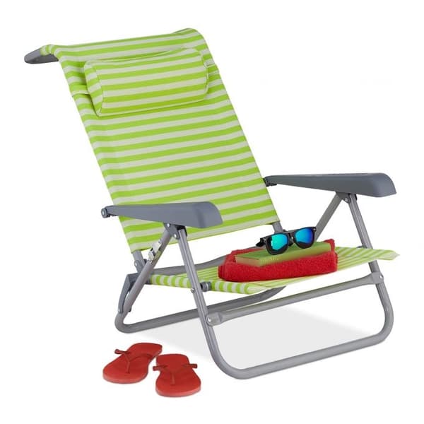 Strandstol med nakkepute - sammenleggbar