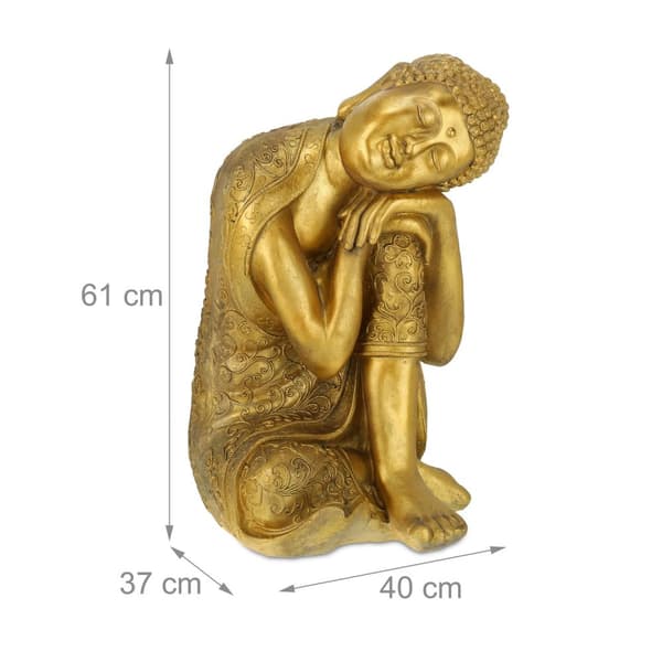 Buddha-statue med hode på kne