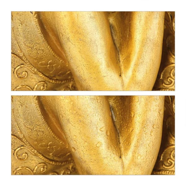 Buddha-statue med hode på kne
