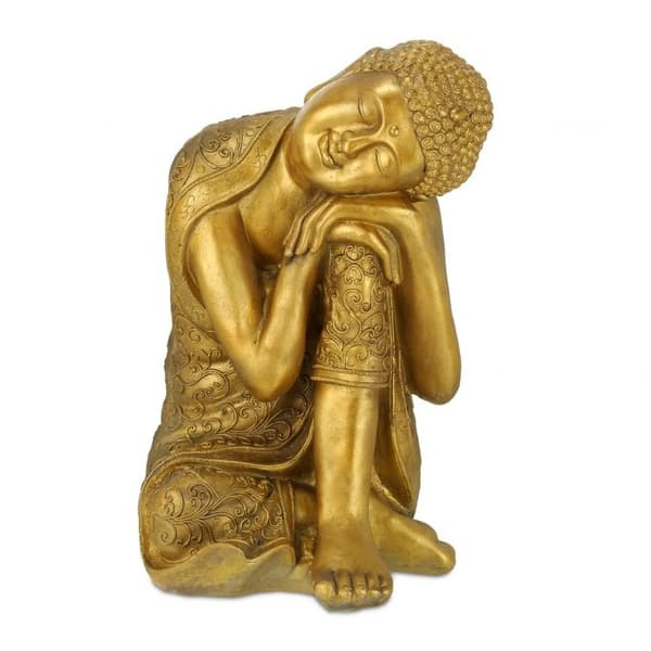Buddha-statue med hode på kne
