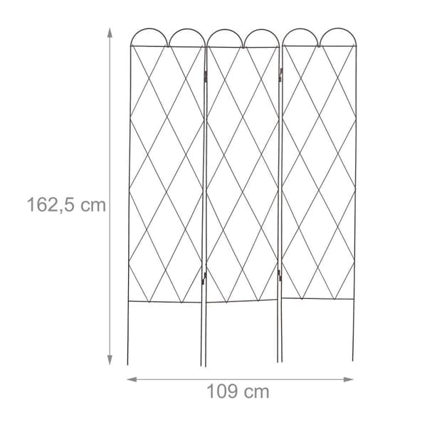 3-delt espalier i rustfarve