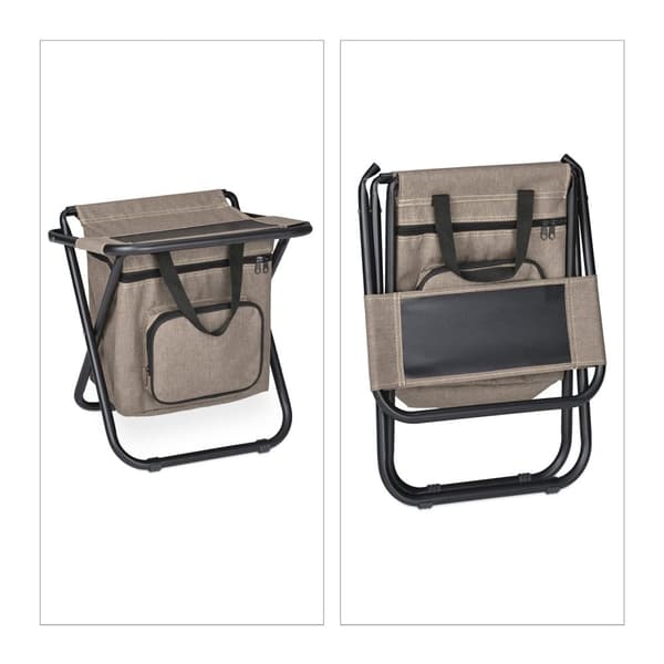 Campingstol med ryggstøtte beige
