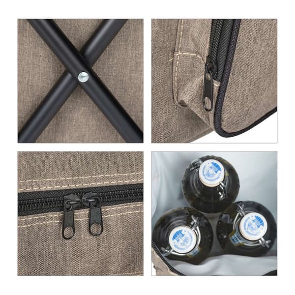 Campingstol med ryggstøtte beige