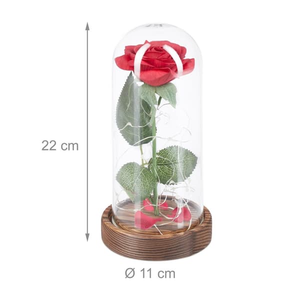 Evig rose i glass med stearinlys