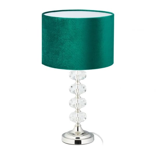 Bordlampe i krystal og fløjlsgrøn