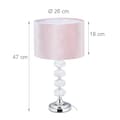 Miniatyrbillede 4 af 8: Bordlampe i krystal og fløjlsrosa