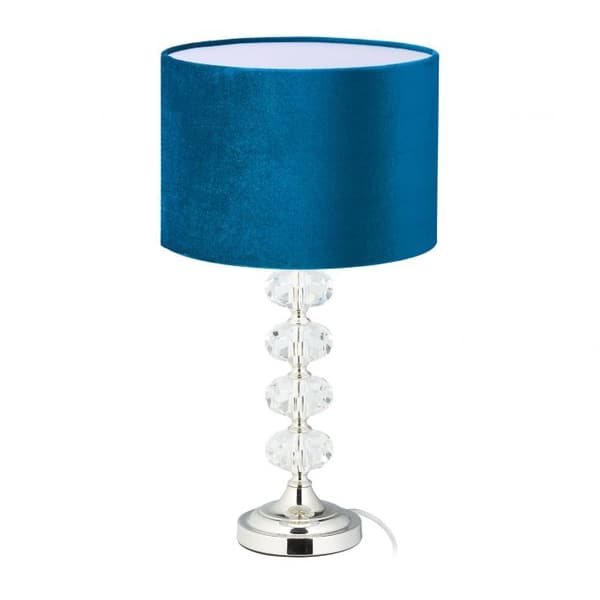 Bordslampa i kristall och sammet blå