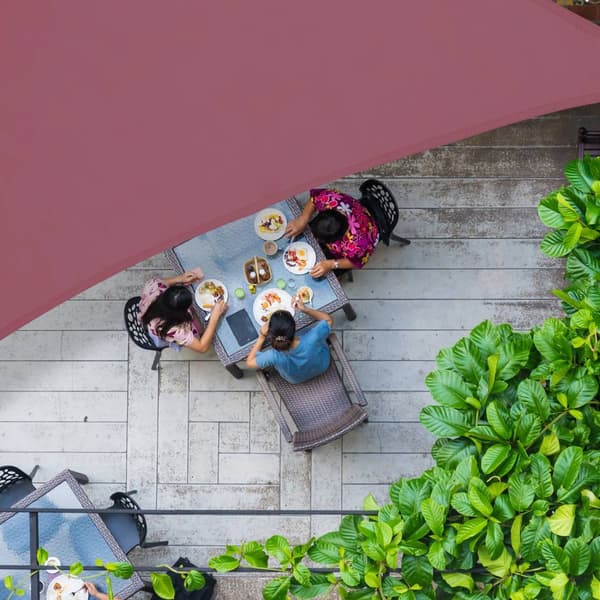 Solsejl polyester trekantet bordeaux
