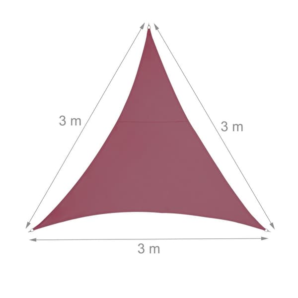 Solsejl polyester trekantet bordeaux