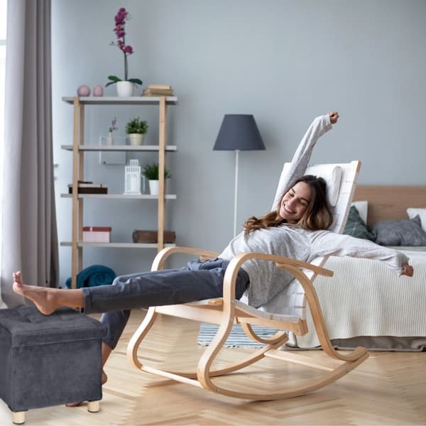 Fløjl skammel med bakke