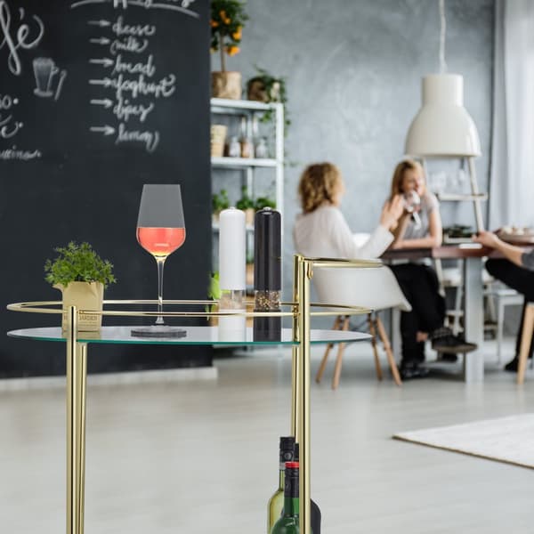 Oval serveringsvagn med 2 plan