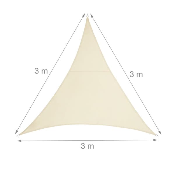 Solsejl polyester trekantet beige