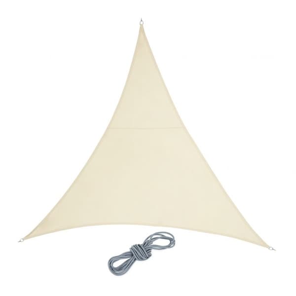 Solsejl polyester trekantet beige