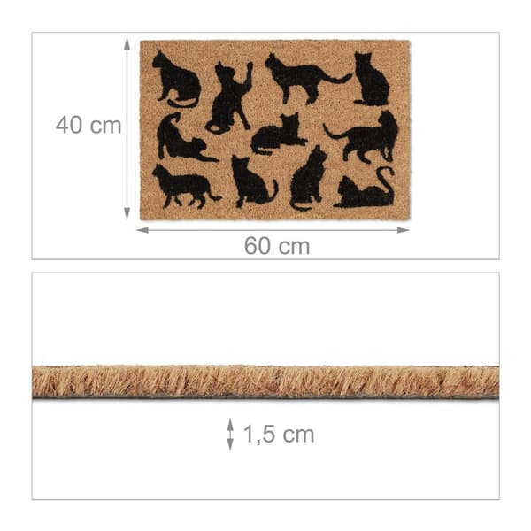 Dörrmatta kokosfiber svarta katter
