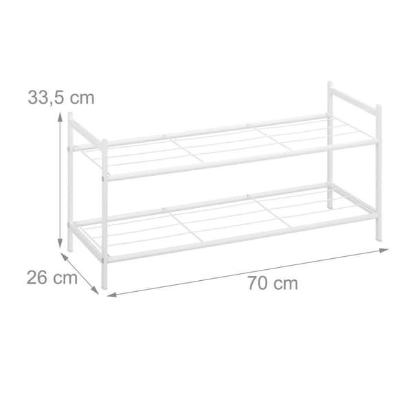 Stablebar skohylle i metall