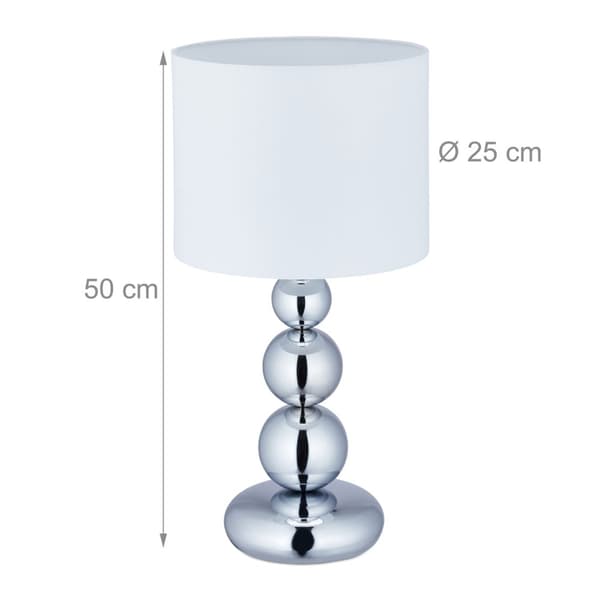 Bordlampe med kuler sølv