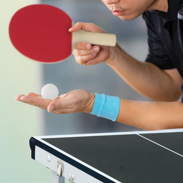 Sort bordtennisbord med tilbehør