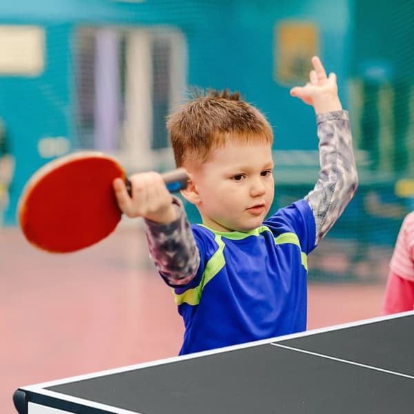 Sort bordtennisbord med tilbehør