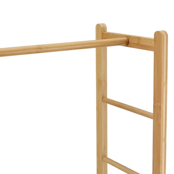 Klädhängare i bambu med 3 hyllor