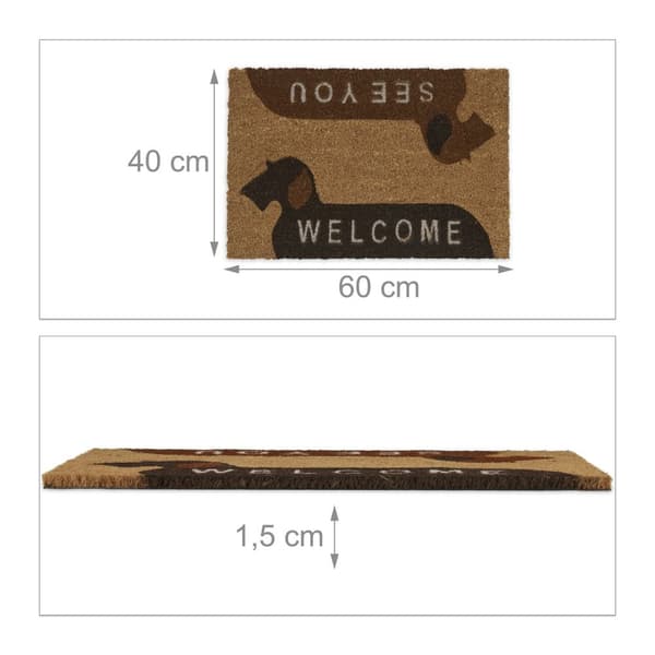 Dørmatte kokosfiber "Velkommen/vi ses"