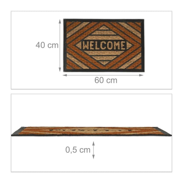 Dørmatte kokosfiber "Velkommen" oransje