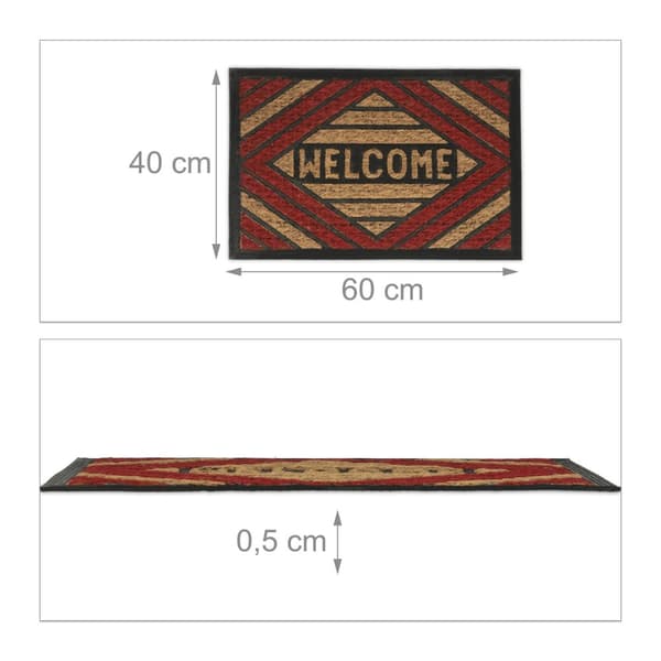 Dörrmatta kokosfiber ”Welcome” röd