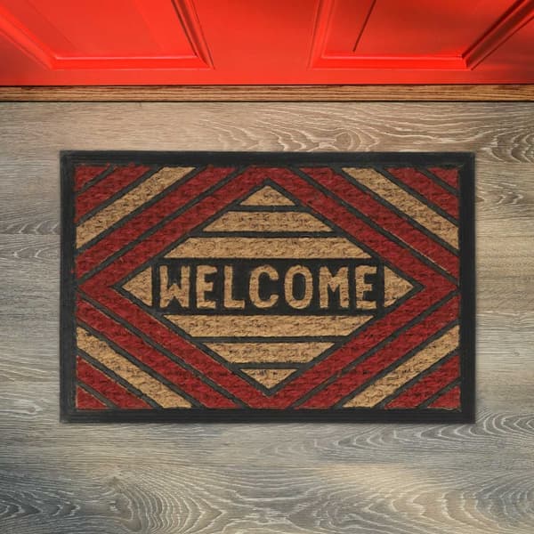 Dörrmatta kokosfiber ”Welcome” röd