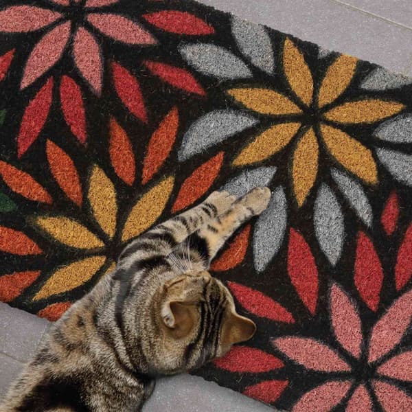 Dørmatte kokosfiberblomster