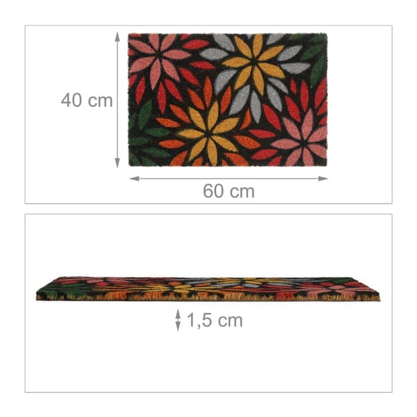 Dørmatte kokosfiberblomster