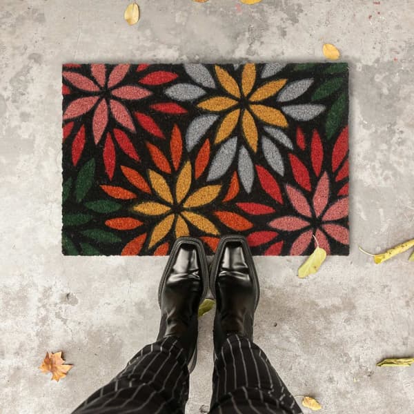 Dørmatte kokosfiberblomster