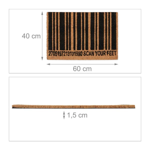 Dørmåtte kokosfiber stregkode