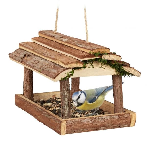 Fuglefoderautomat med bark