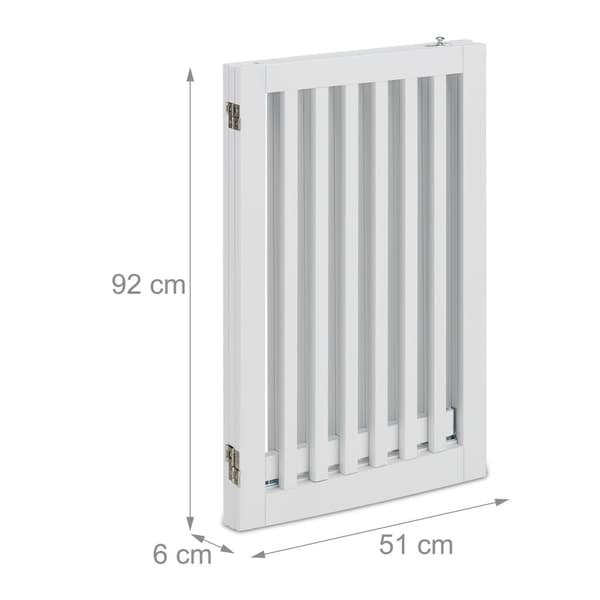 Vit säkerhetsgrind med dörr 92 cm