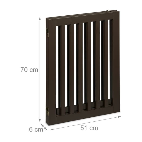 Brun säkerhetsgrind med dörr 70 cm