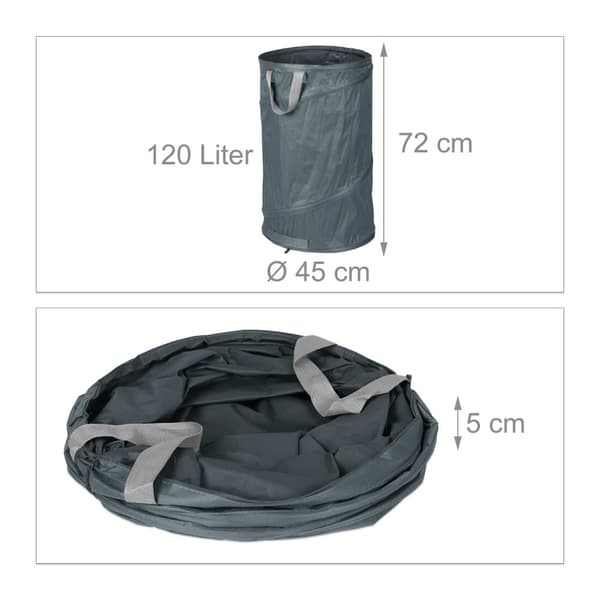 2 stk. hageposer 120-liters grå