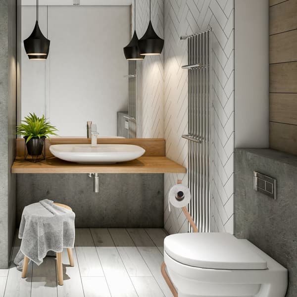WC stol stål &amp; tre utseende