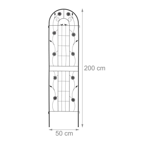 Trellis 200 cm sæt af 2 sorte