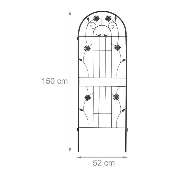 Trellis 150 cm sæt af 2 sorte