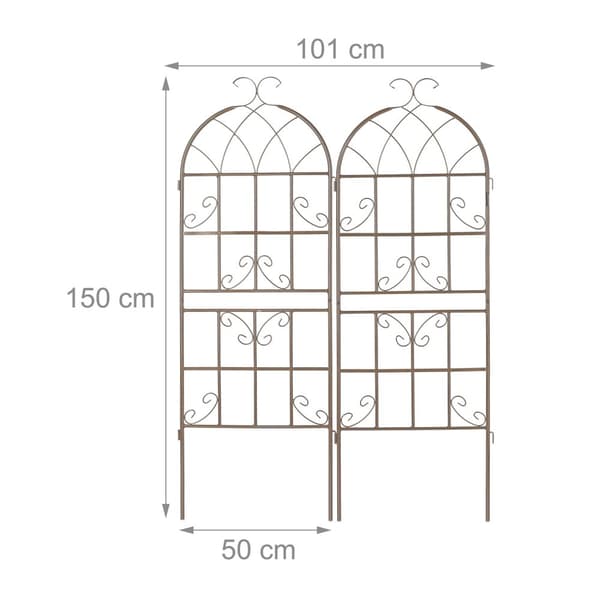Trellis 150 cm sett med 2 brune