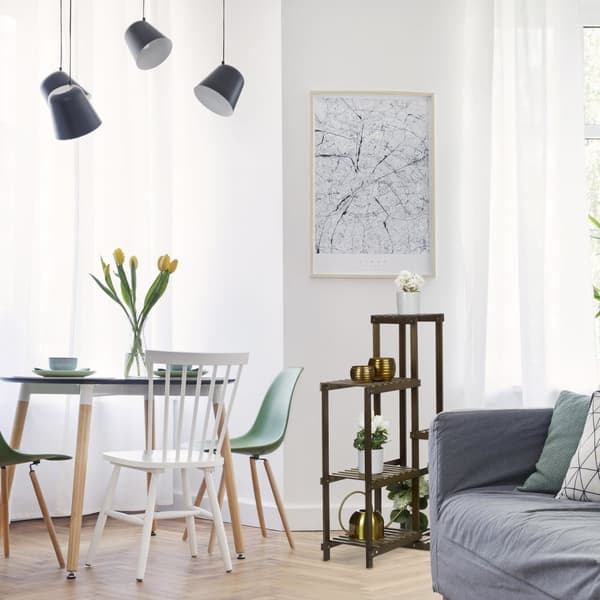 Hjørnehylle for planter Bambus