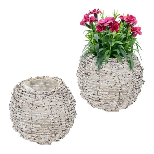 Rund blomsterpotte - sett med 2 stk