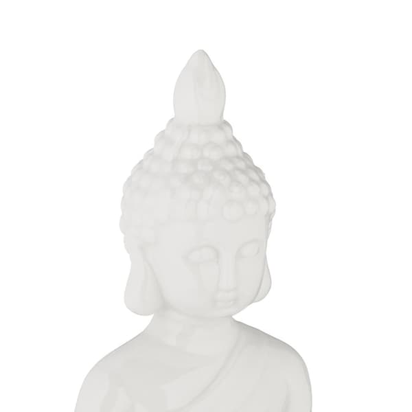 Vit Buddha-figur 17 cm