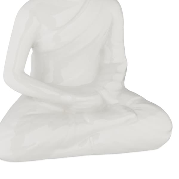 Vit Buddha-figur 17 cm