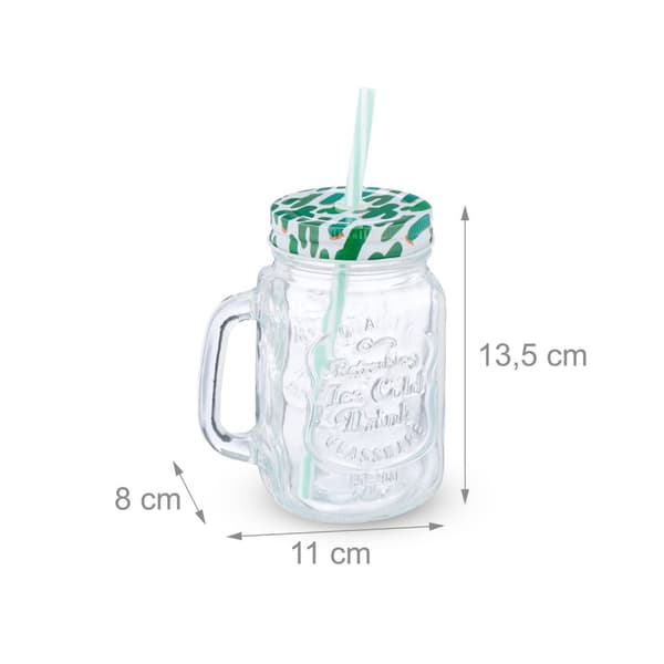 set om 8 dricksglas med lock kaktus