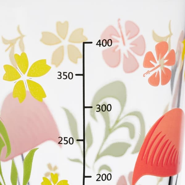 set med 4 dricksglas med flamingomotiv