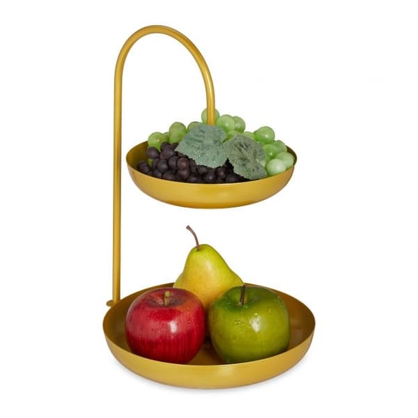 etagere, jossa on 2 kerrosta hedelmille