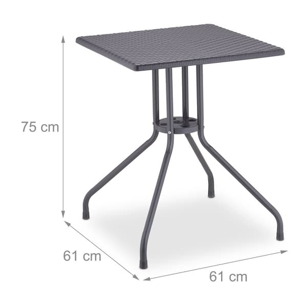 Havebord i gråt rattan look