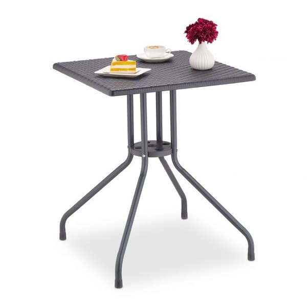 Havebord i gråt rattan look