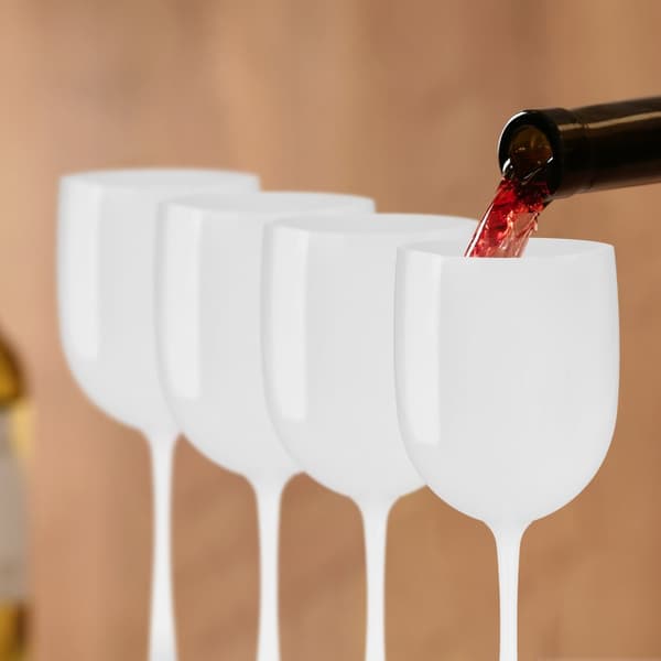 Vinglass i plast, sett med 6 stk